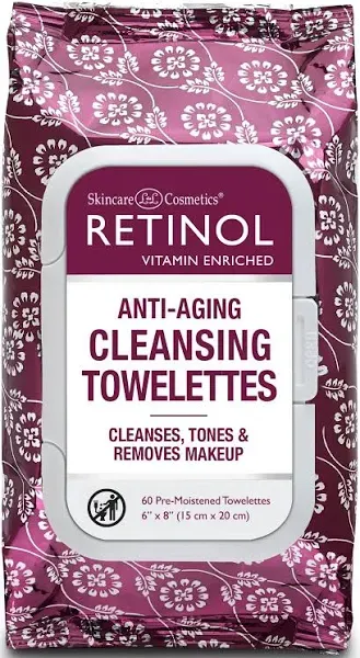 Retinol Cleansing Towelettes Removes Makeup 60 Ct