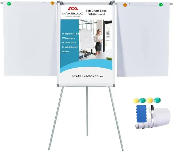 Flip Chart Easel Magnetic White Board with Stand for Office School Classroom Hom