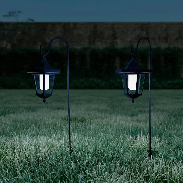 Pure Garden Black Outdoor Integrated LED Landscape Hanging Coach Path Lights (2-Pack)