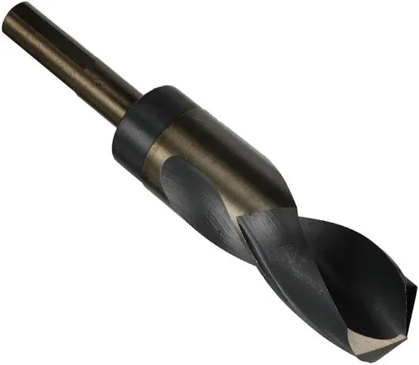 Drill America 1" Reduced Shank High Speed Steel Black & Gold Contractor Drill Bit with 3-Flat 1/2" Shank, KFD3F Series