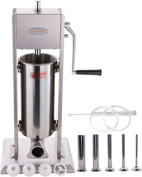 Hakka 2 in 1 Sausage Stuffer, Vertical Sausage Maker and Spanish Churro Maker Machines with 2 Speed, 7LB/3L