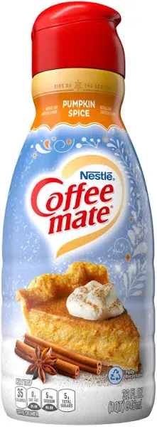 Coffee Mate Pumpkin Spice Flavor Liquid Creamer Singles