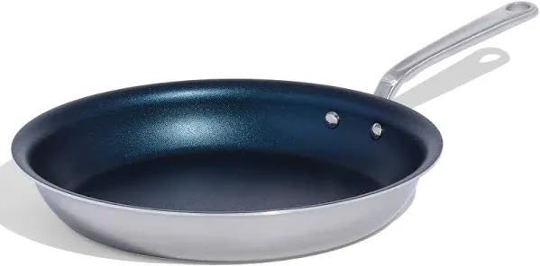 Made In Cookware - ProCoat 12" Non Stick Frying Pan (Harbour Blue) - 5 Ply Stainless Clad Nonstick - Professional Cookware - Crafted in USA - Induction Compatible