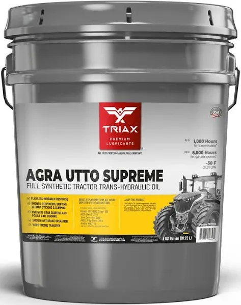 TRIAX Agra UTTO Supreme Full Synthetic Tractor Hydraulic Trans (5 Gallon Pail)