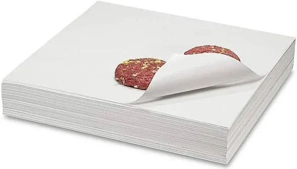 18" x 18" Butcher Paper White Disposable Wrapping or Smoking Meat - 100 Sheets