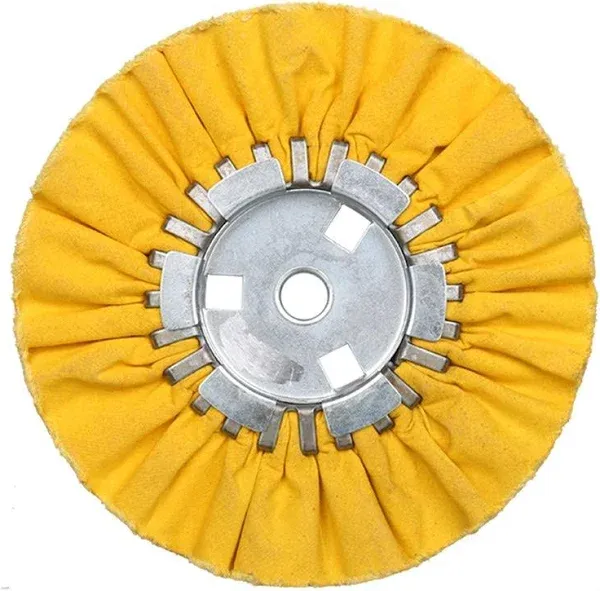 fanxiang 8" Yellow Airway Buffing Wheel,5/8'' Arbor Hole,12 Plys/Hard Polishing for Angle Grinder,2PCS