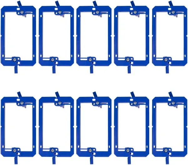 10 Pack Single Gang Low Voltage Mounting Bracket - Variable Wall Thickness - Adjustable Mounting Brackets - Single Gang Box for Cables & Low Voltage