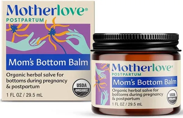 Motherlove Postpartum Mom&#039;s Bottom Balm, Organic Herbal Salve, 1 oz/29.5 ml Jar