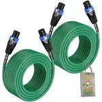 FAT TOAD Speakon Cables 50FT 2 Pack 12 AWG Wires - Speaker Cords Pro Audio Stage | Reverb