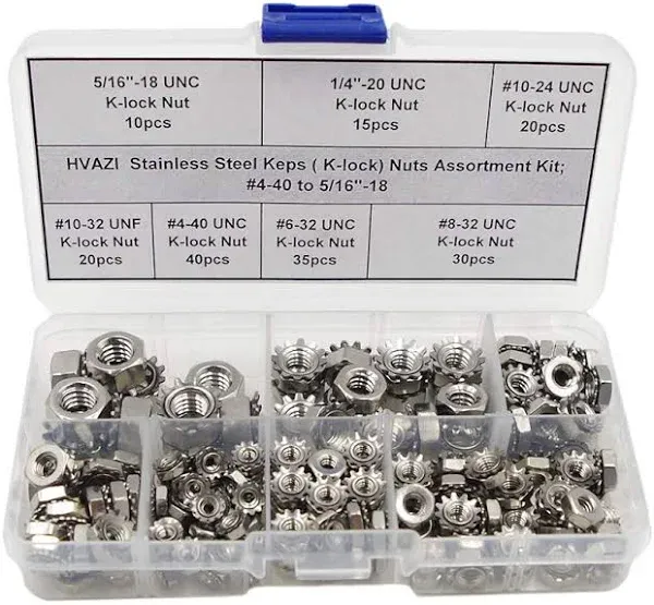 Generic HVAZI Stainless Steel Keps (K-Lock) Nuts Assortment Kit