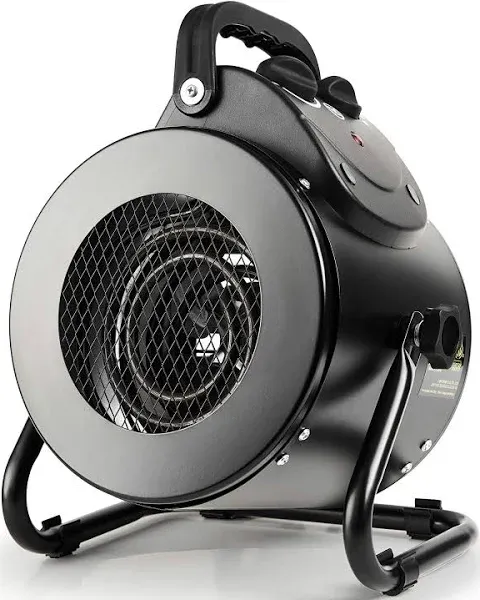 iPower Electric Heater Fan for Greenhouse, Grow Tent, Workplace, Overheat Protection, Black