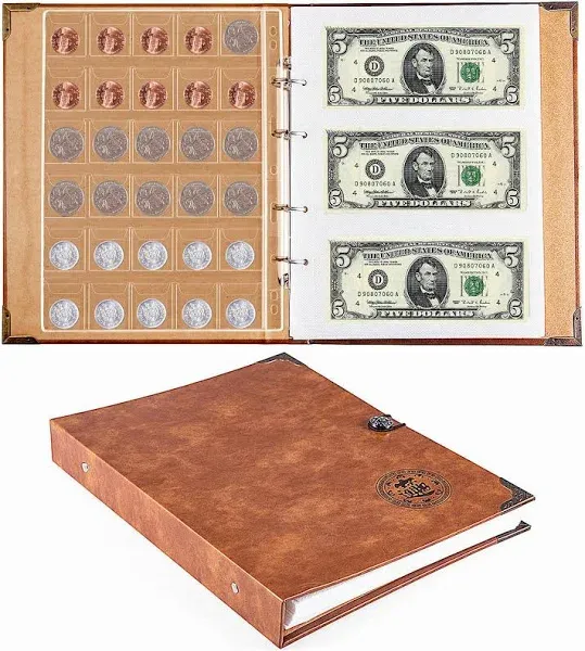 Ettonsun Leather Coin Collecting Holder Album