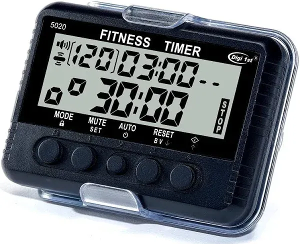 T-5020 Fitness Interval Timer, Multi-Function<wbr/>al Training Timer with Pacer Black