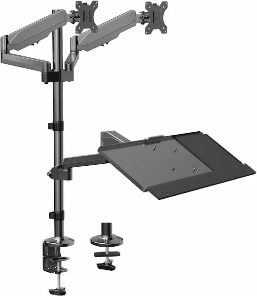 VIVO STAND-SIT2B Dual Monitor Sit to Stand Desk Mount Workstation