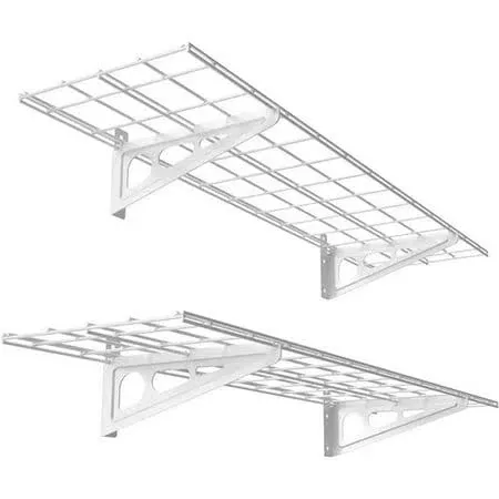 Fleximounts 2-Pack 1x4ft 12-inch-by-48-inch Wall Shelf Garage Storage Rack Wall Mounted Floating Shelves