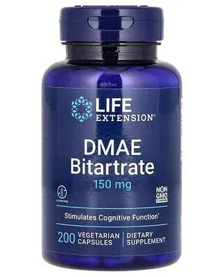 DMAE Bitartrate 150 mg 200 Vcaps By Life Extension