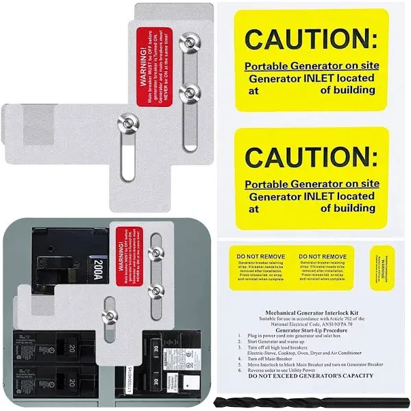 Generator Interlock Kit for Cutler Hammer Br Series 150 and 200 Amp Panels