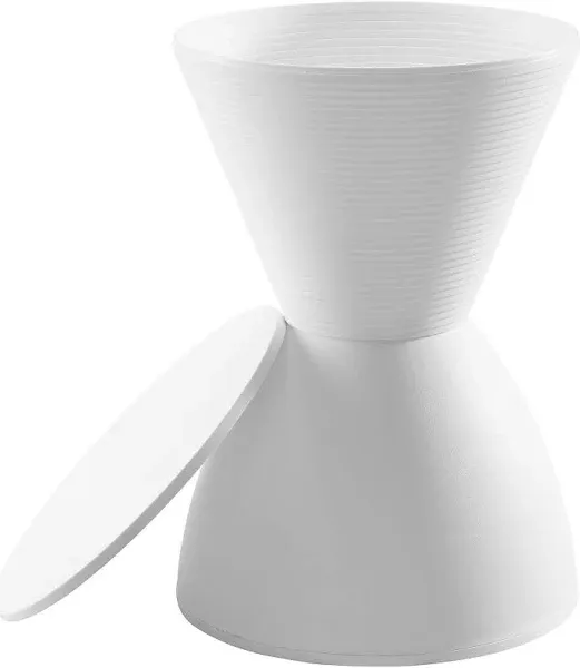 Modway Haste Contemporary Modern Hourglass Accent Stool in White