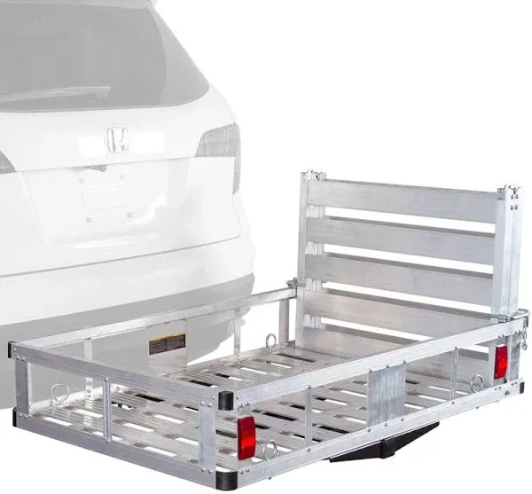 Elevate Outdoor Aluminum Basket Deluxe Cargo Carrier with Ramp - 500 lb. Cap