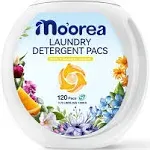 MO'OREA Laundry Detergent Pods,Blue Fresh Scent,Long Lasting Scent,2 in1 Pacs with Scent Booster Beads,120 count,Washing Detergent Pods (Ocean)