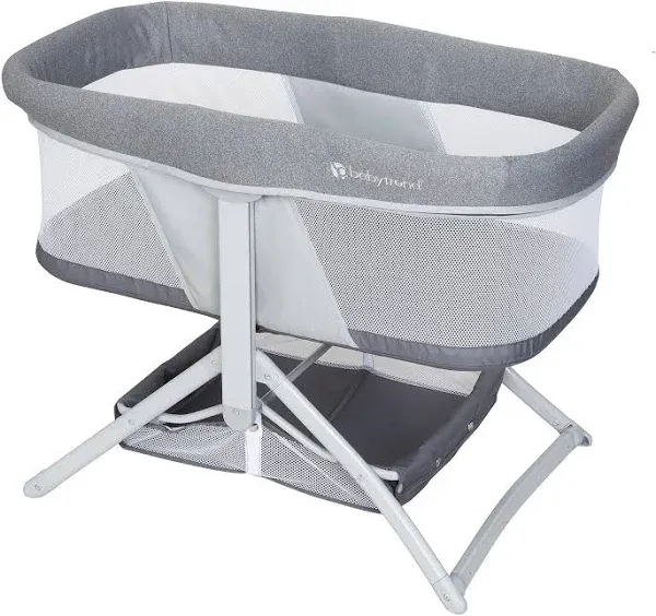 Baby Trend Quick-Fold 2-in-1 Rocking Bassinet, Shadow Stone Gray