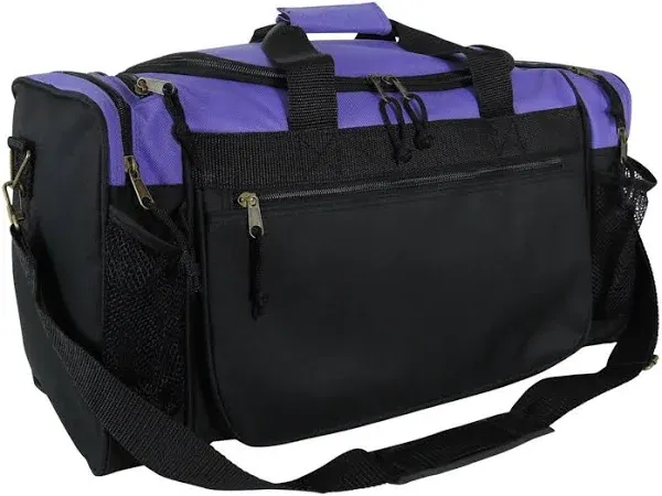 Dalix 20 inch Sports Duffle Bag with Mesh and Valuables Pockets Purple