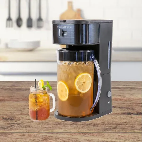 HomeCraft 3-Quart Black Stainless Steel Cafe Ice Iced Coffee and Tea B