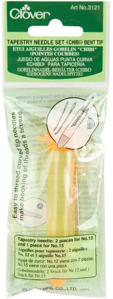 Clover 3121 Tapestry Needle Set Chibi, Bent Tip , Beige