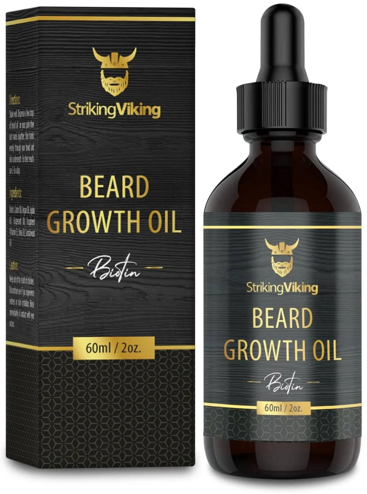 Beard Growth Oil with Biotin Sandalwood – Thickening &amp; Conditioning Beard Oil...