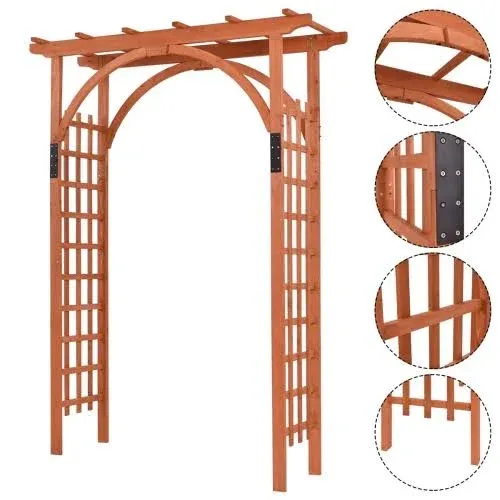 Premium Outdoor Wooden Cedar Arbor Arch Pergola Trellis Wood Garden Yard Lattice