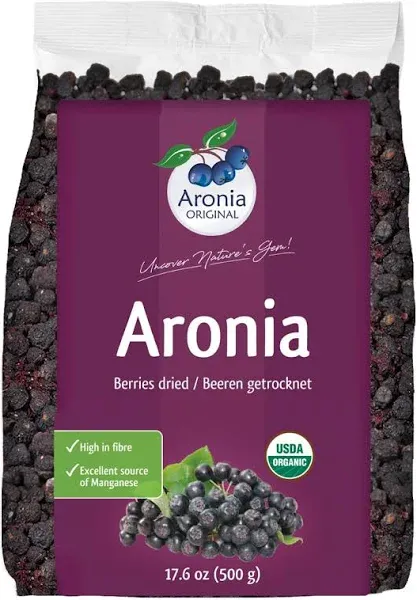 Aronia ORIGINAL Organic Dried Aronia Berries 500 g | Gently Dried Immediately After Harvest | No Added Sugar, No Sulfites, No Additives | Vegan, Organic Aronia Berry (Black Chokeberry)