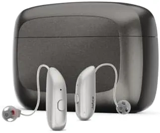 Jabra Enhance Select 300 OTC Hearing Aids, Audiology Team Care Included, Bluetooth Streaming for Calls, Music, Media for iOS & Android, Nearly Invisible & Comfortable, Noise Reduction - Gold