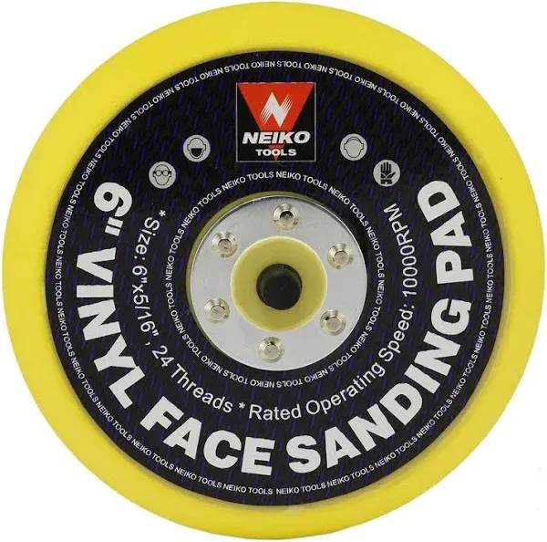 Neiko 6" Vinyl Face Sanding Pad