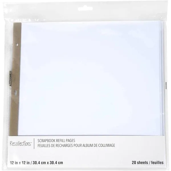 Recollections 12" x 12" White Scrapbook Refill Pages - 60 ct