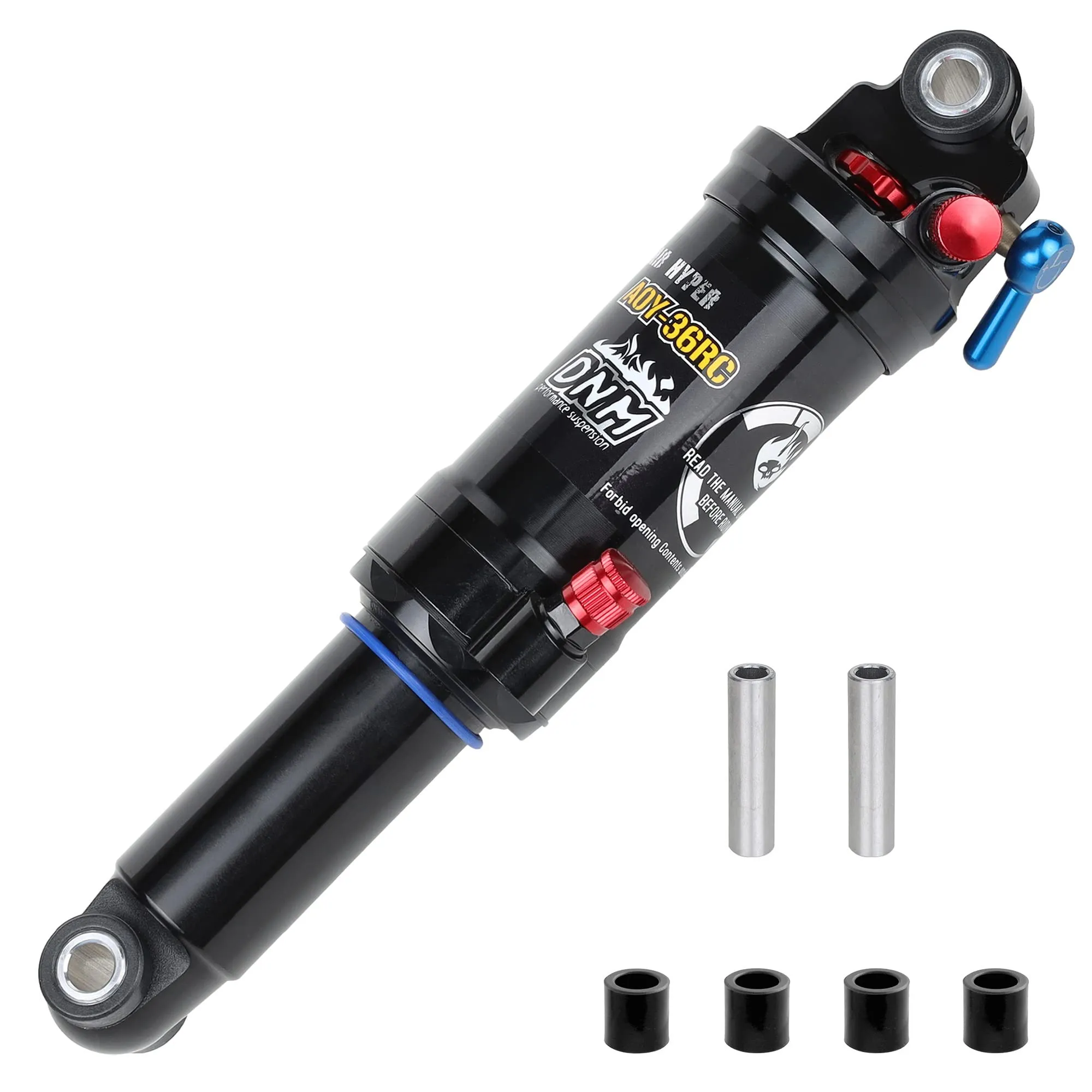 DNM Damping 3 System Mountain Bike Air Rear Shock Rebound/Lock Out/Air Pressure Adjustable AL 7005 Shark/AL 6061 Shock Body 165mm x 35mm 190mm