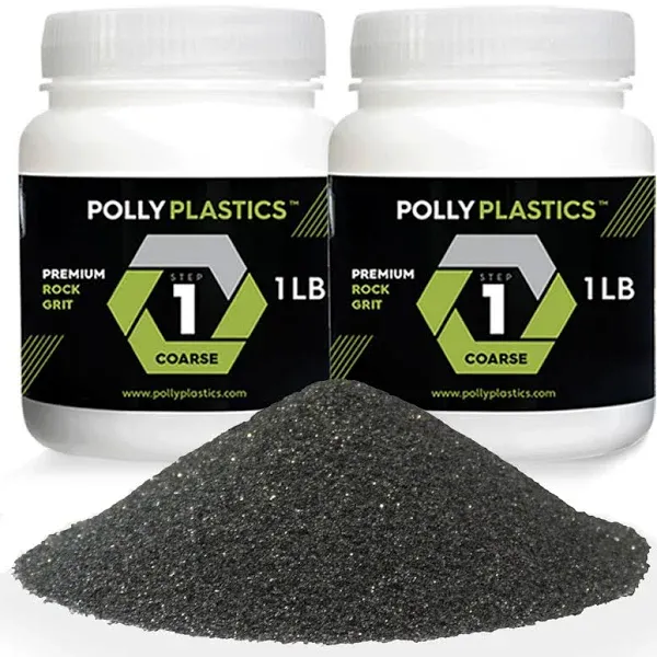 Polly Plastics Rock Tumbler Media Grit Refill, Coarse 60/90 Silicon Carbide Grit, Stage 1 for Tumbling Stones (2 Pack) (2 lb.)