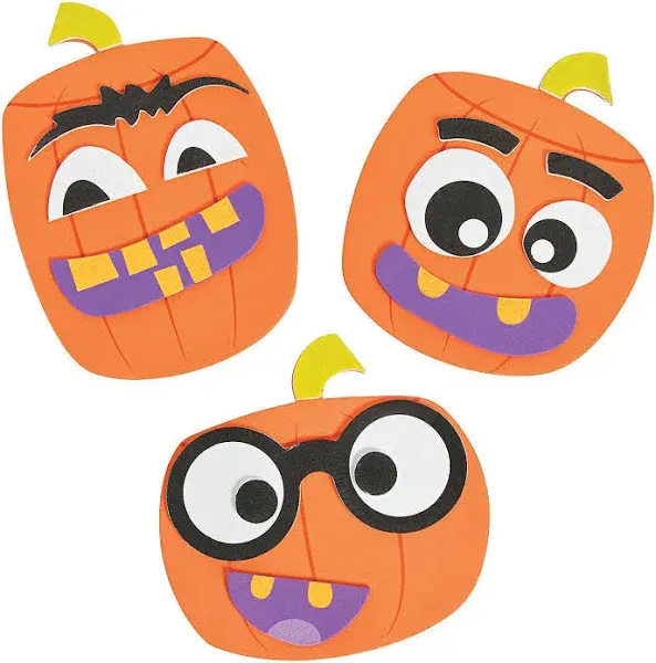 Goofy Face Pumpkin Magnet Craft Kit -12 - Crafts for Kids and Fun Home Activities