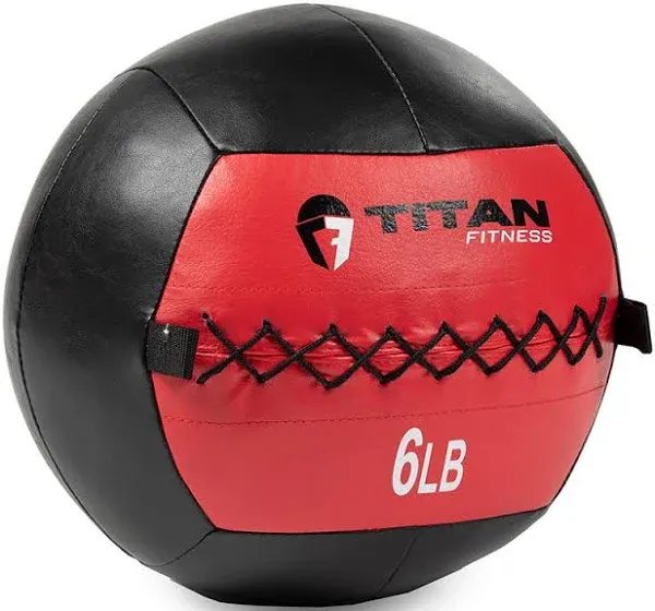 Titan Fitness 6 LB Soft Leather Medicine Wall Ball, Color-Coded Weight Ball