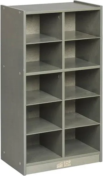 ECR4Kids Birch 10 Cubby Tray Cabinet