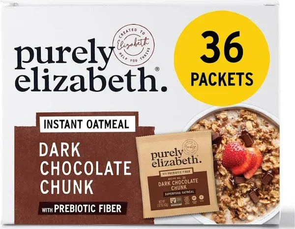 Purely Elizabeth Dark Chocolate Chunk Superfood Oat Cup with Prebiotic Fiber