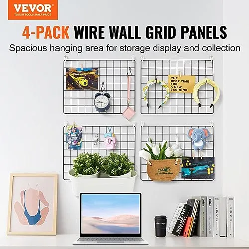 2&#039; X 5.6&#039; Grid Wall Panels Tower, 2 Packs Wire Gridwall Display Racks with T-Bas