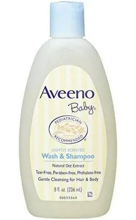 2 Pack Aveeno Baby Wash And Shampoo Lightly Scented Wash And Shampoo 8Oz Each