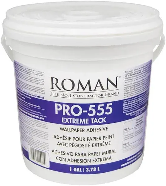 ROMAN PRO-555 Extreme Tack Wallpaper Wallcovering Adhesive, 1-Gallon 160 sq. ft.