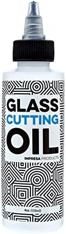  Glass Cutting Oil with Precision Application Top - 4 oz - Great for Stained 