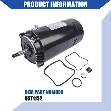 A.O. Smith Century ST1152 Full Rated Single Speed Pool Pump Motor - 1.5 HP - 3450 RPM