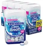 Mentos Clean Breath Hard Mints, Sugar Free, Intense Peppermint - 4 - 150 piece bottles (600 pieces)