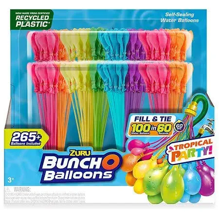 ZURU Bunch O Balloons Rapid Fill, Self-Sealing Water Balloons (265+ Ballons) NIB