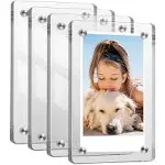 4 Pack Acrylic Magnetic Photo Frame for 3-Inch Film - Double Sided Fridge P...