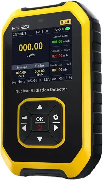 FNIRSI Geiger Counter Nuclear Radiation Detector - Radiation Dosimeter with LCD Display, Portable Handheld Beta Gamma X-Ray Rechargeable Radiation