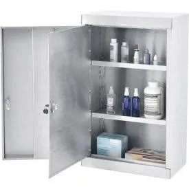 Global Industrial Stainless Steel Large Narcotics Cabinet, Double Door/Double Lock